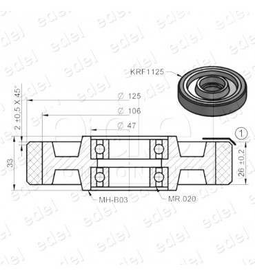 RUEDA CHASIS ORONA 125 X 33 EJE 20MM