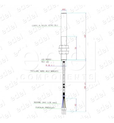 C12HMPTBT190LA DETECTOR MAGNÉTICO STEM NO PNP EFECTO HALL 3HILOS