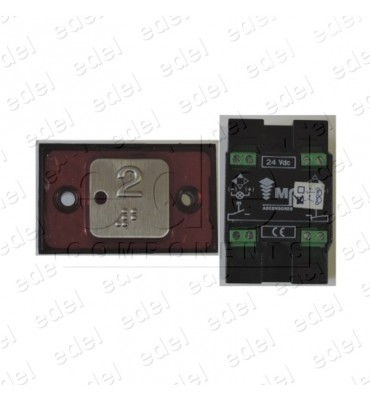 2172PTBPR224_2 PULSADOR MP COMPAC T BRAILLE PILOTO ROJO 2 CONTACTOS 24V "2"