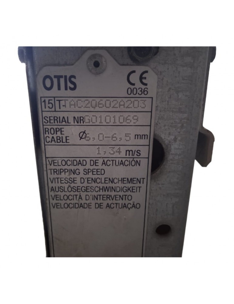 TBA20602A203 LIMITADOR OTIS APOLO D.224 RH VELOCIDAD NOMINAL 1M/S VELOCIDAD ENCLAV. 1.33M/S
