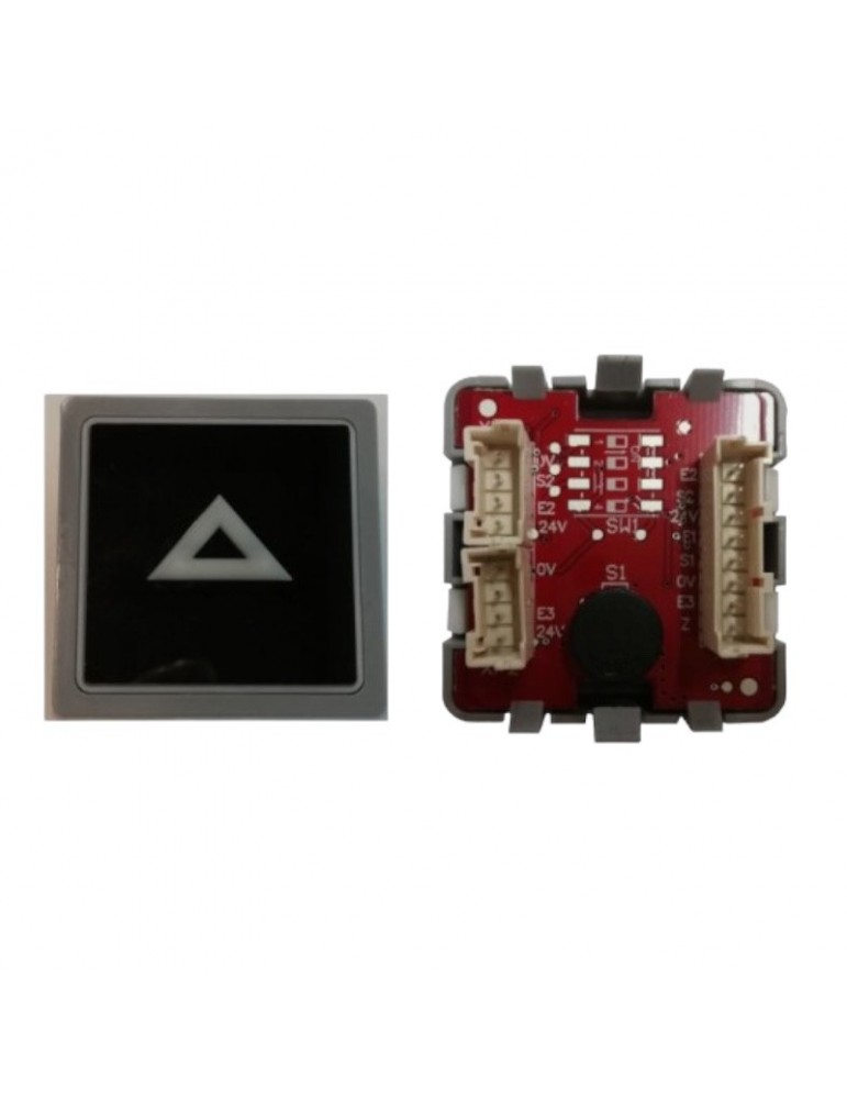 2APNNRG1SB251 PULSADOR MP IMPULSE ENCHUFABLE MB/VS SIN BRAILLE LED BLANCO CON REGISTRO ACÚSTICO FLECHA SUBIDA