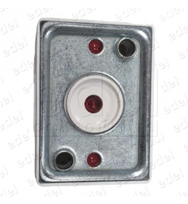 CUERPO PULSADOR SQ 3 LUM. ROJO 24V 1C