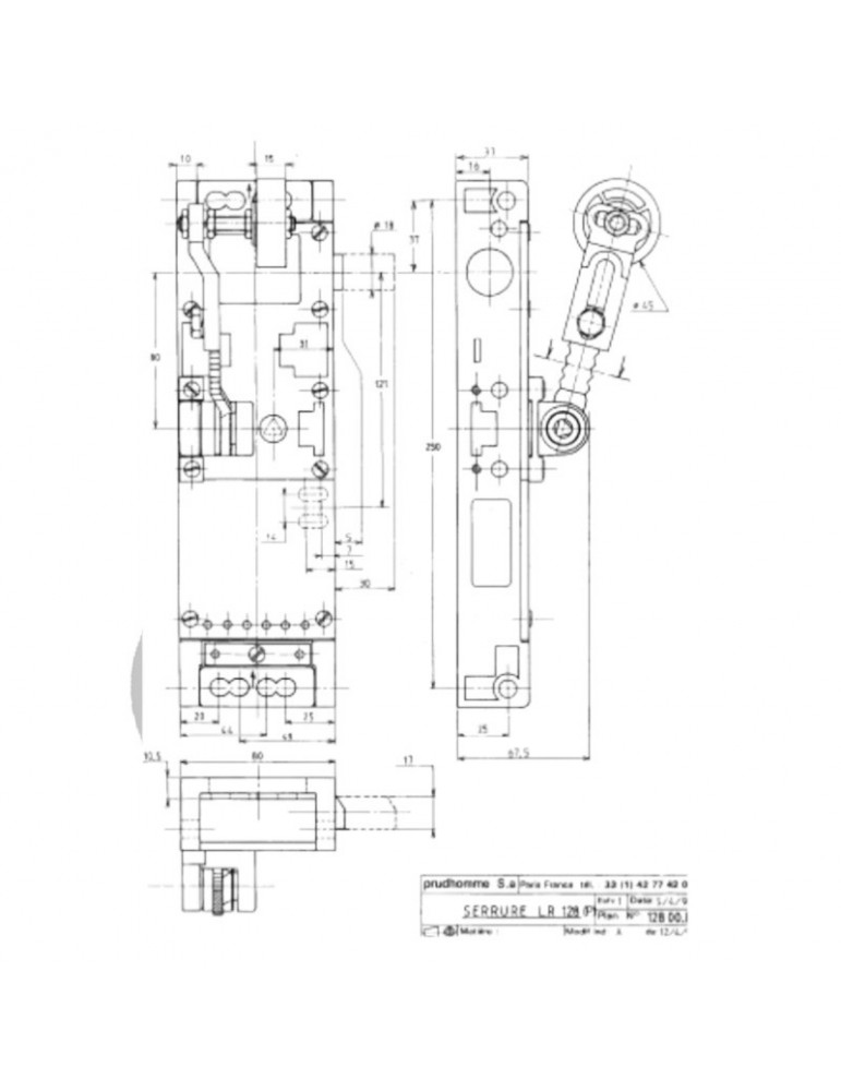 CERRADURA PRUDHOMME LR128PD DCH+CONT+PUENTE