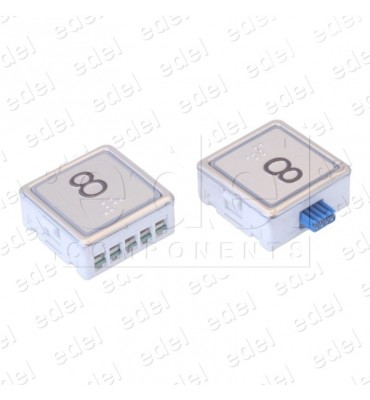 PUSH BUTTON CMF STONE ANTIV. INOX PLATE BLUE LIGHT 8
