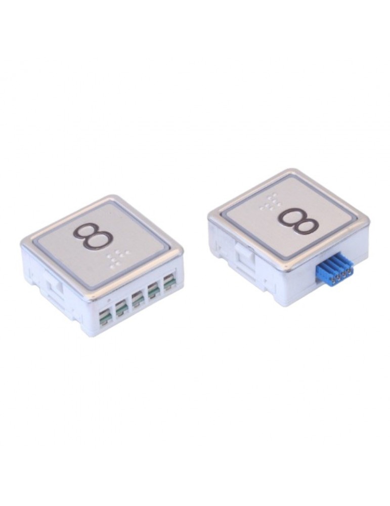 PULSADOR CMF STONE ANTIV. BLACK PLATE LED AZUL 8