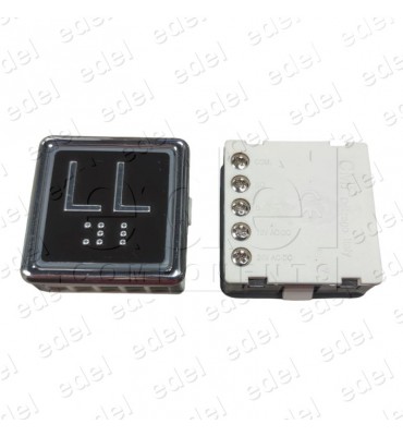 PULSADOR CMF STONE ANTIV. BLACK PLATE LED ROJO LL