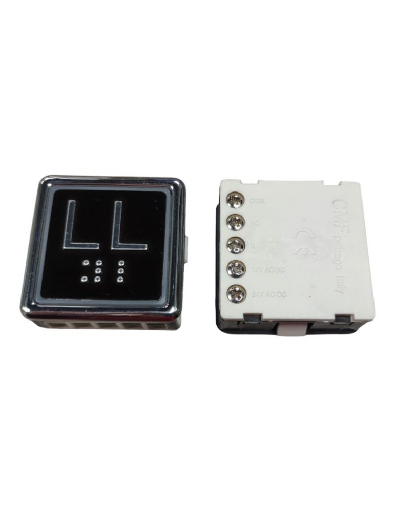 PULSADOR CMF STONE ANTIV. BLACK PLATE LED ROJO LL