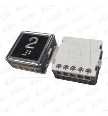 PULSADOR CMF STONE ANTIV. BLACK PLATE LED ROJO 2