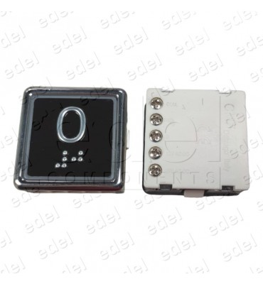 PULSADOR CMF STONE ANTIVANDÁLICO BLACK PLATE LED ROJO 0