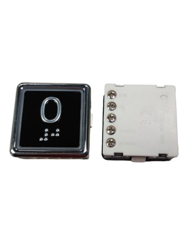 PULSADOR CMF STONE ANTIV. BLACK PLATE LED ROJO 0