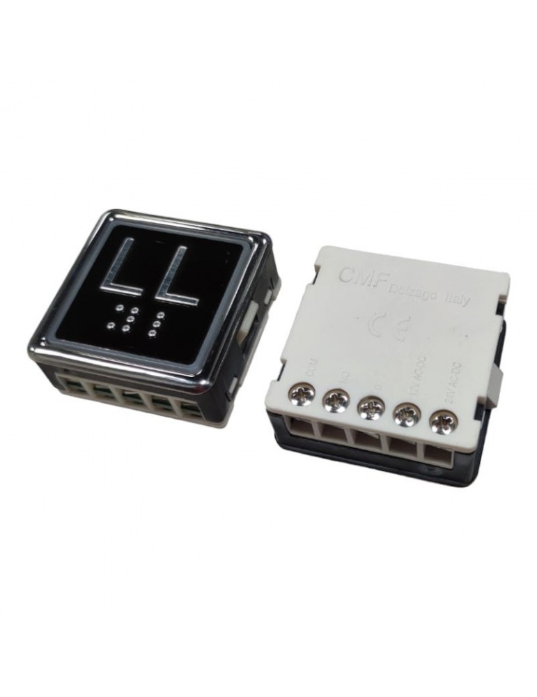 PULSADOR CMF STONE ANTIV. BLACK PLATE LED ROJO LL