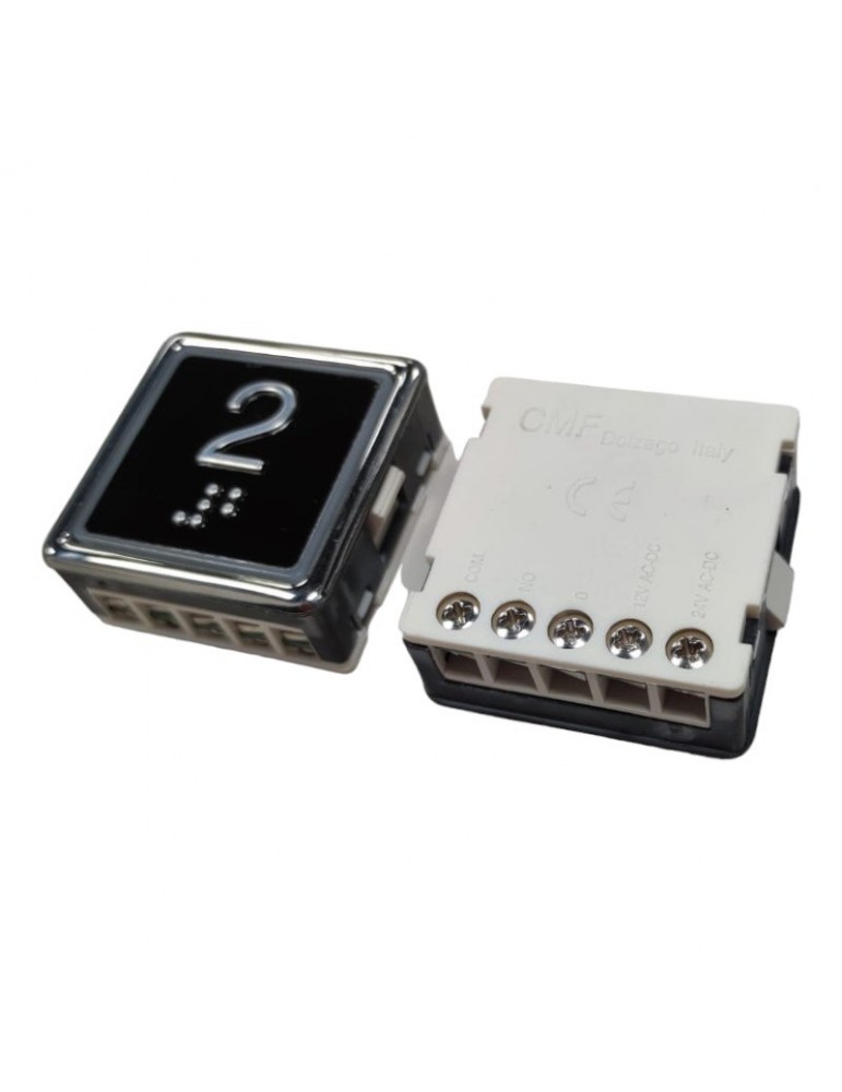 PULSADOR CMF STONE ANTIV. BLACK PLATE LED ROJO 2