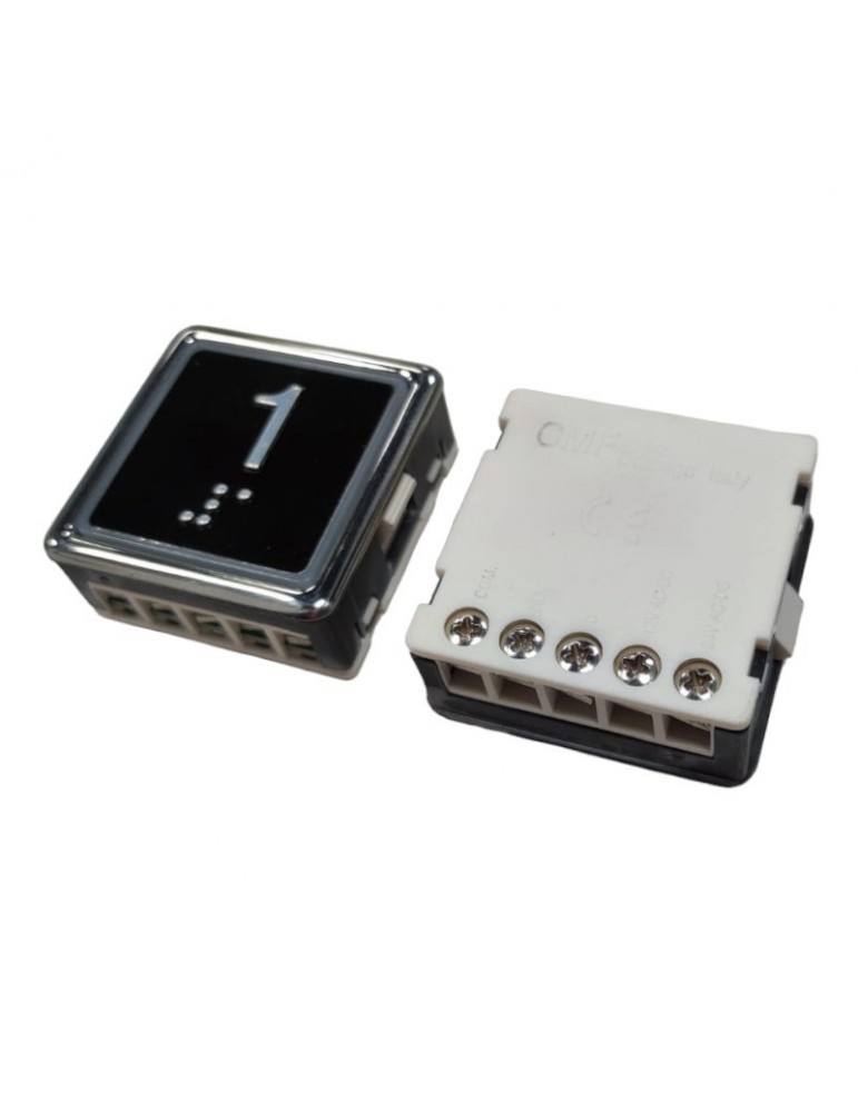 PULSADOR CMF STONE ANTIVANDÁLICO BLACK PLATE LED ROJO 1