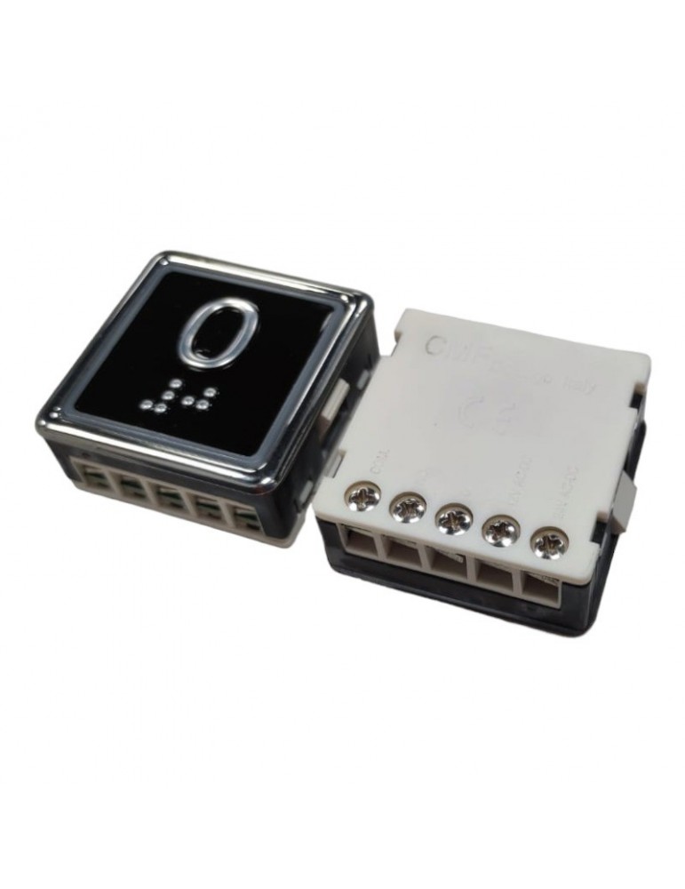 PULSADOR CMF STONE ANTIVANDÁLICO BLACK PLATE LED ROJO 0