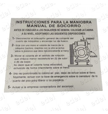 ROTULO DE INSTRUCCIONES AVERIA MANUAL SOCORRO