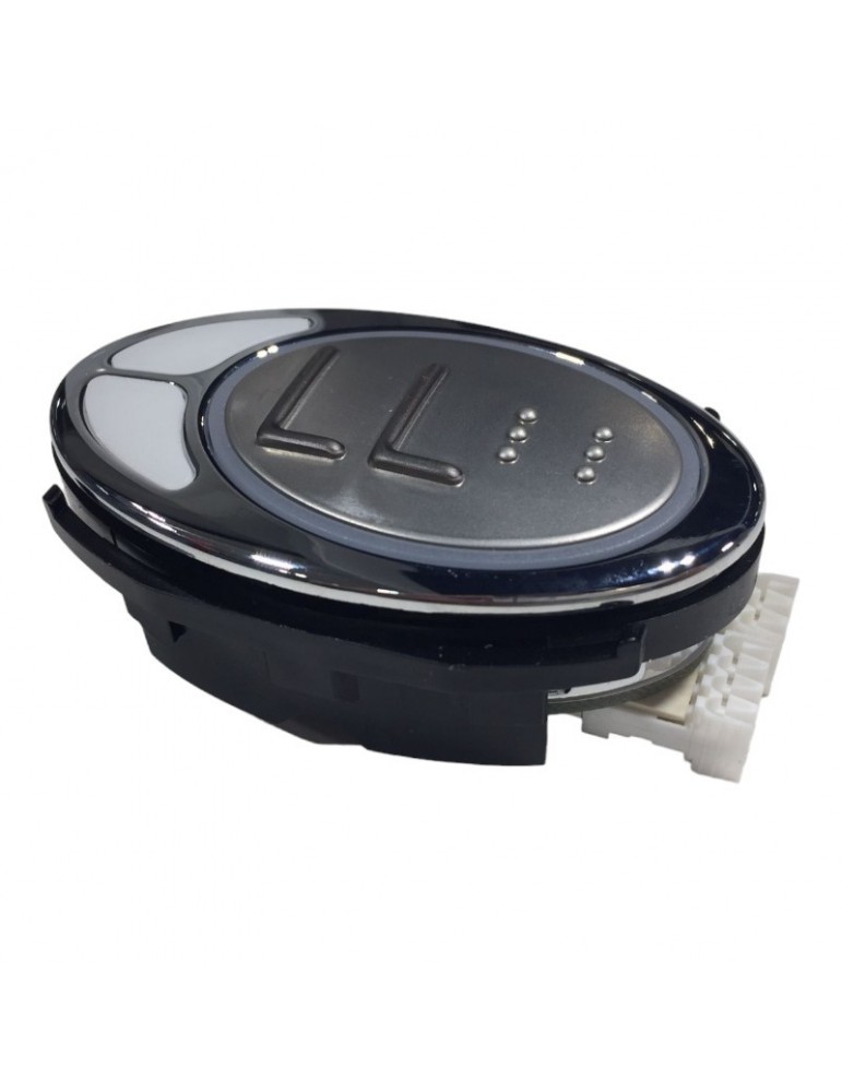 BOUTON SCHAEFER EPSILON  AVEC BRAILLE BLEU INOX LL +  FLÊCHES
