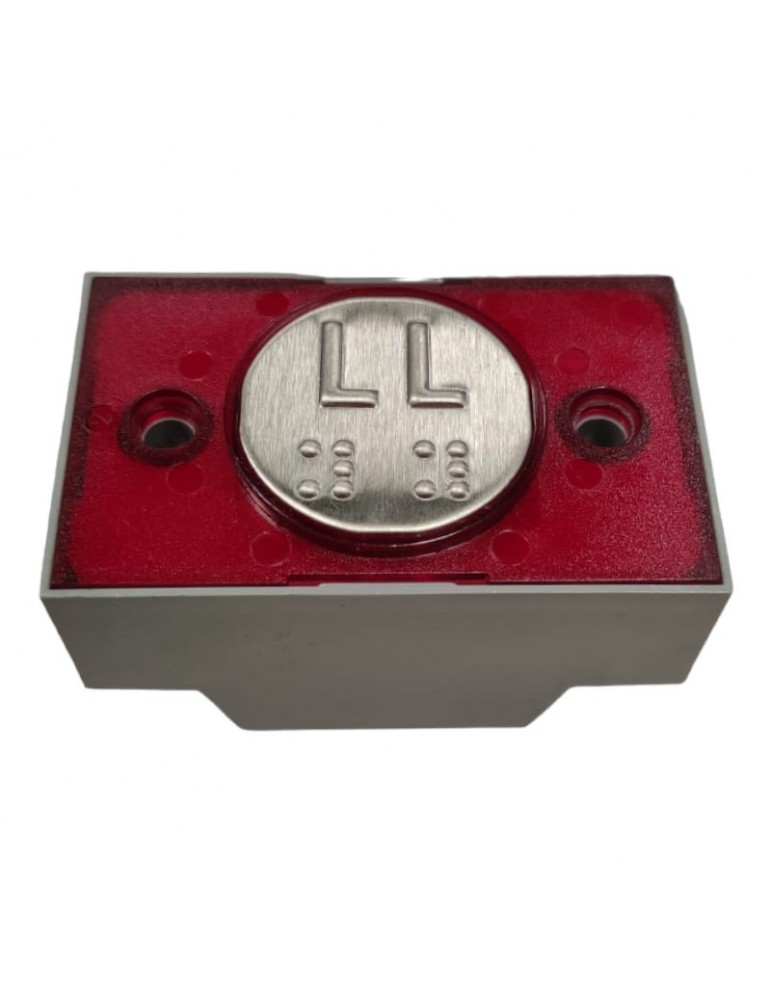 PULSADOR COMPAC V BRAILLE 1C.COR. 24V ROJO LL