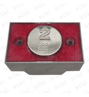 2172PVBCR124 PULSADOR COMPAC V REDONDO BRAILLE 1C CORONA 24V ROJO 2