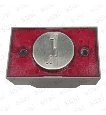 PULSADOR COMPAC V BRAILLE 1C.COR. 24V ROJO 1