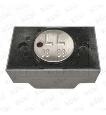 2172PVBPR124_LL BOUTON MP COMPAC V BRAILLE ROND AVEC PILOTE 1C 24V ROUGE LL