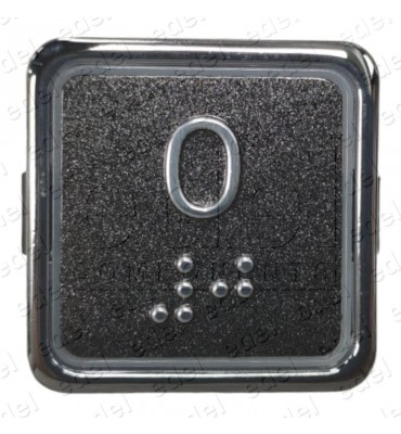 PULSADOR ELMI RP42 GRAFITO BRAILLE LED ROJO 24V (0)