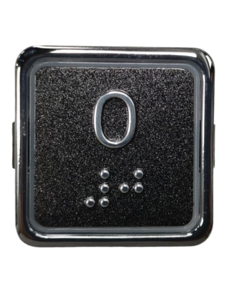 PULSADOR ELMI RP42 GRAFITO BRAILLE LED ROJO 24V (0)