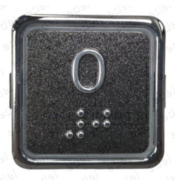 PULSADOR ELMI RP42 GRAFITO BRAILLE LED ROJO 24V (0)