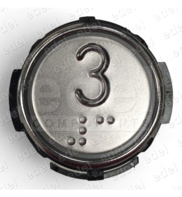 PULSADOR SCHAEFER RT 42 CON BRAILLE ROJO 24V INOX IX ( 3 )