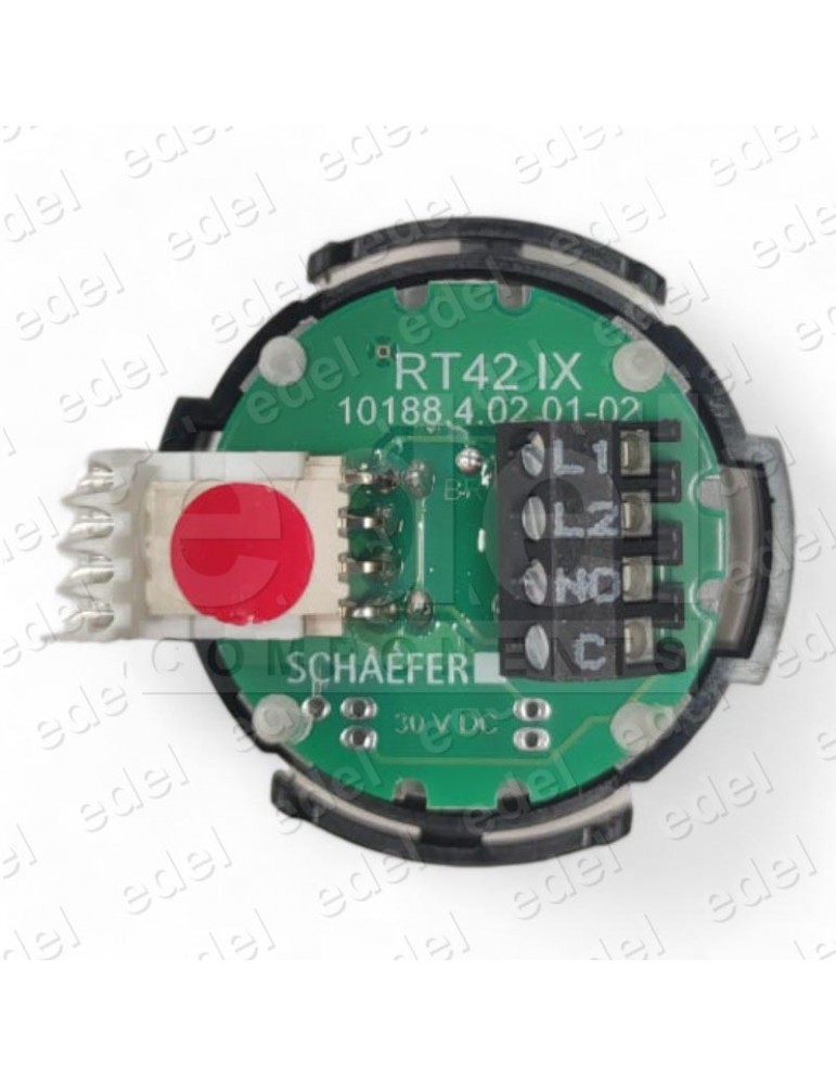 PULS. SCHAEFER RT 42 C/BR ROJO 24V INOX IX ( 3 )