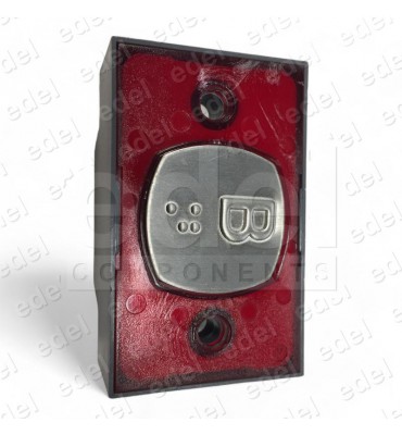 PULSADOR COMPAC D BRAILLE 1C 24V LUM. ROJO B