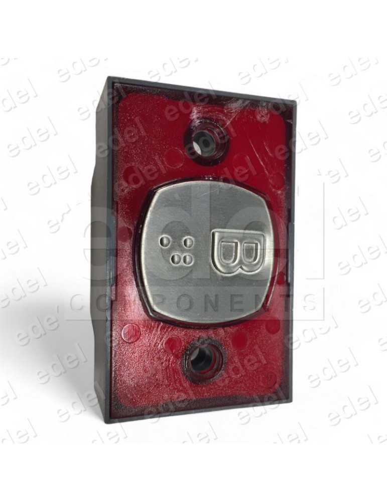 PULSADOR COMPAC D BRAILLE 1C 24V LUM. ROJO B