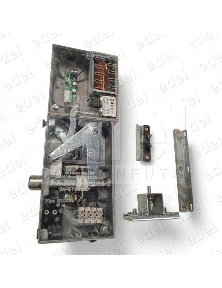 03.096.IZ.E0 SERRURE SECURITÉ GERVALL ACC.ELECTRIQUE PÊNE BISEAUTÉ AVEC CONTACT AUXILIAIRE MAIN GAUCHE