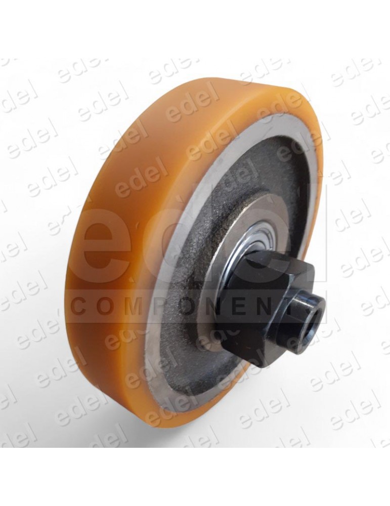 RUEDA 125 X 26 EXCENTRICA HEMBRA HEXAGONO 36MM