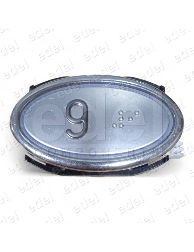 PULSADOR SCHAEFER EPSILON CON BRAILLE AZUL INOX 9
