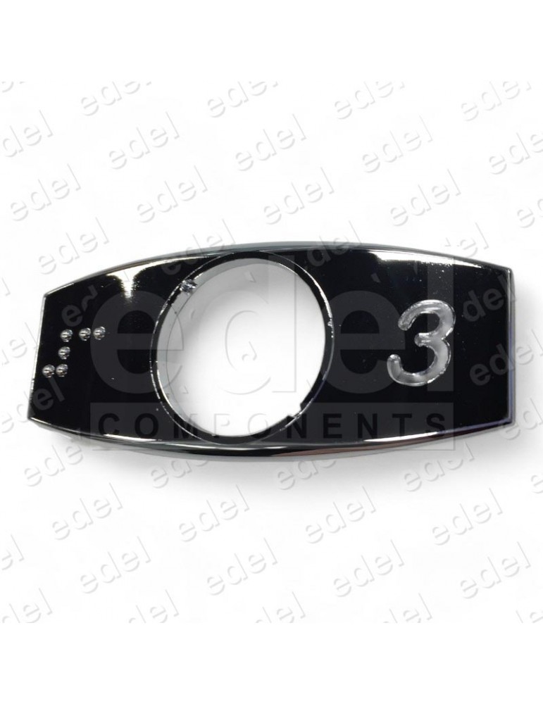 FAA396J203 CHICKLET OTIS 2000 CHROME (3) MAIN DROITE AVEC BRAILLE