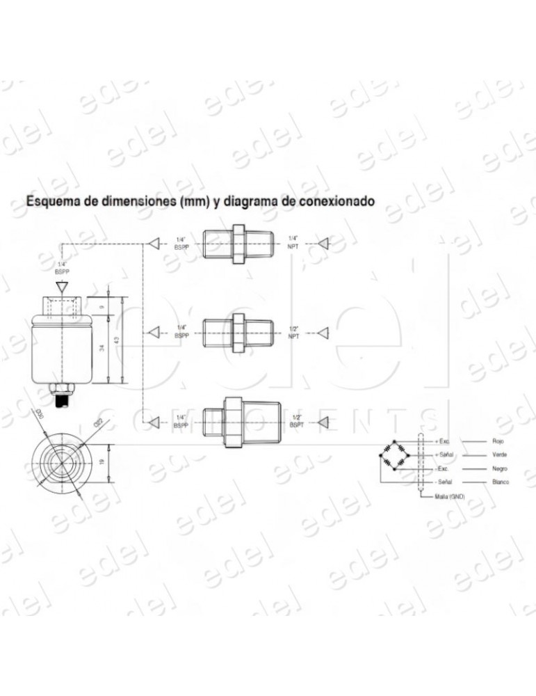 SENSOR PRESIÓN PESACARGAS HIDR.DINACELL CH100