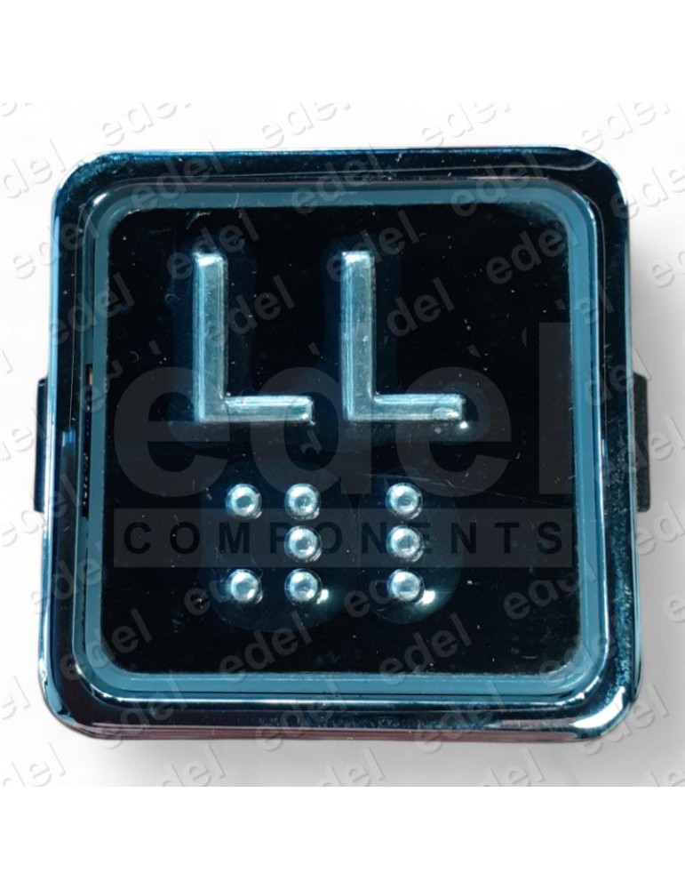 PULSADOR ELMI RP42 NEGRO BRAILLE LED ROJO 24V (LL)