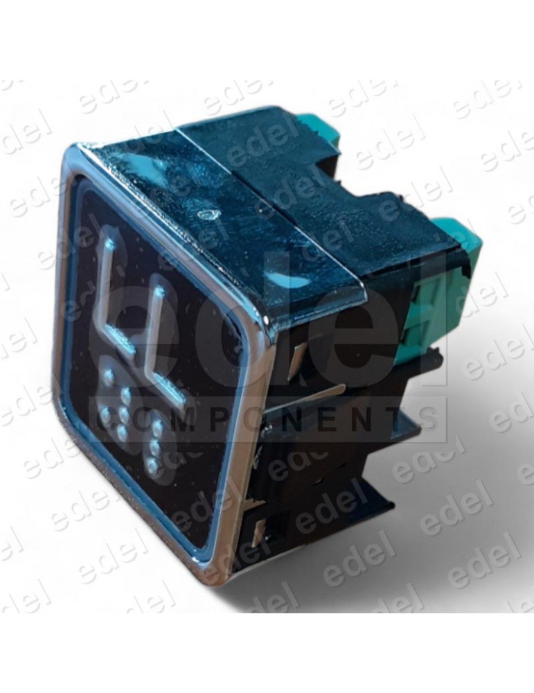PULSADOR ELMI RP42 NEGRO BRAILLE LED ROJO 24V (LL)