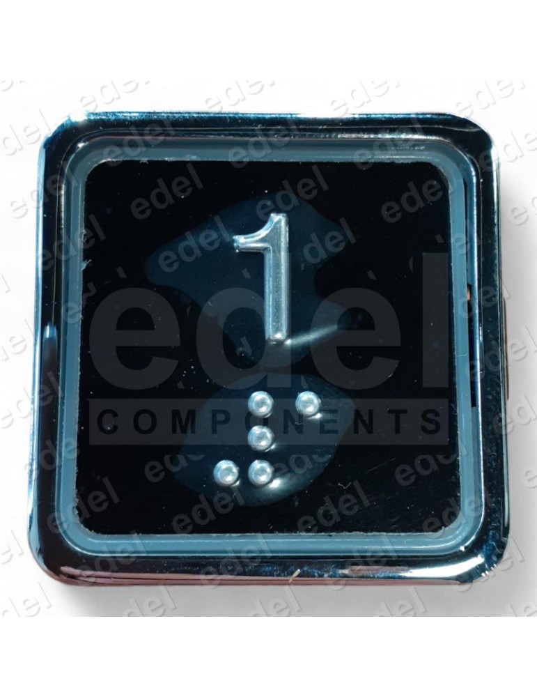 PULSADOR ELMI RP42 NEGRO BRAILLE LED ROJO 24V (1)