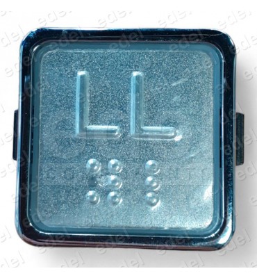PULSADOR ELMI RP42 PLATA BRAILLE LED ROJO 24V (LL)