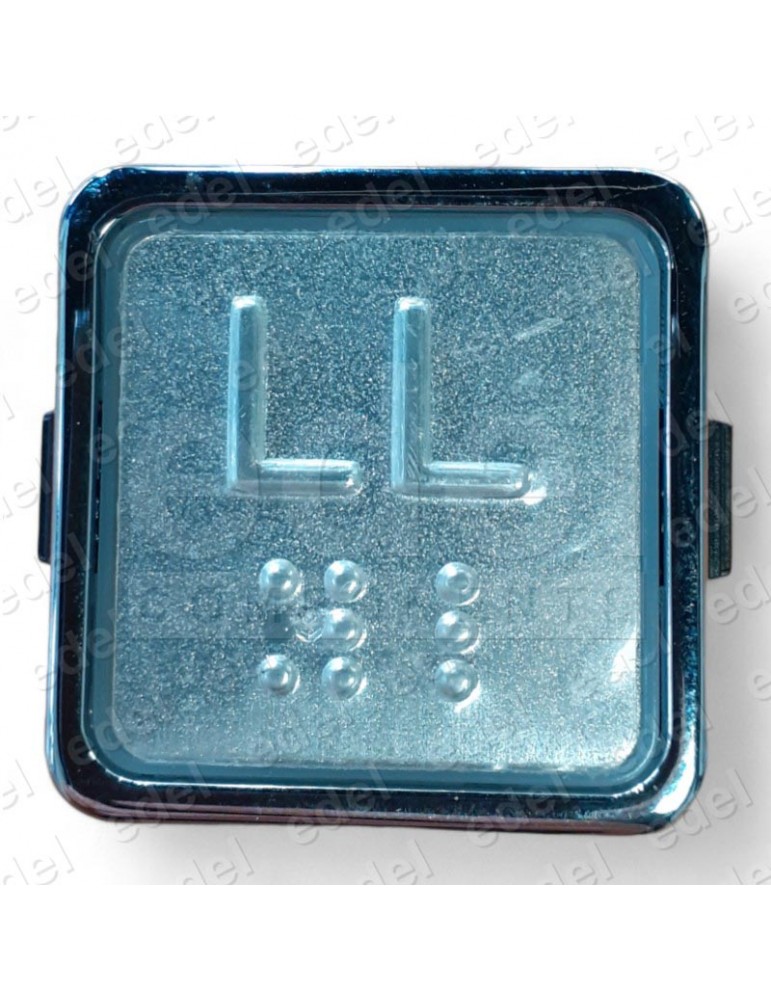 PULSADOR ELMI RP42 PLATA BRAILLE LED ROJO 24V (LL)