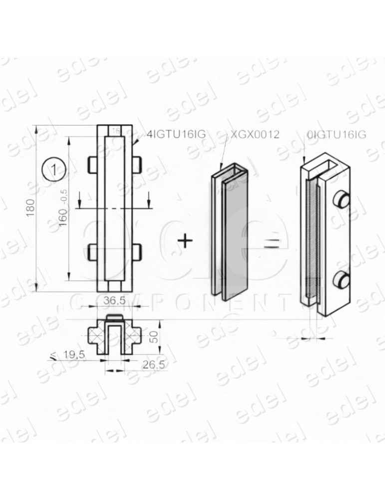 0IGTU16LIG GUIADOR COMBINADO FSUG 16 X 180 CON TETONES