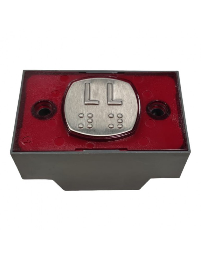 PULSADOR COMPAC D BRAILLE 1C 24V LUM. ROJO LL