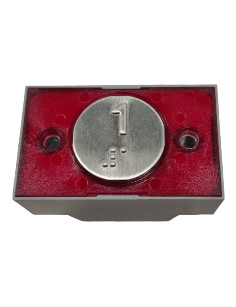 2172PVBCR124 PULSADOR COMPAC V REDONDO BRAILLE 1C CORONA 24V ROJO 1