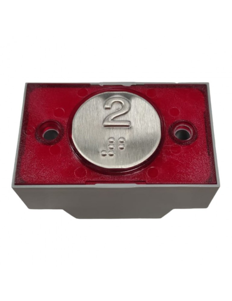 PULSADOR COMPAC V BRAILLE 1C.COR. 24V ROJO 2