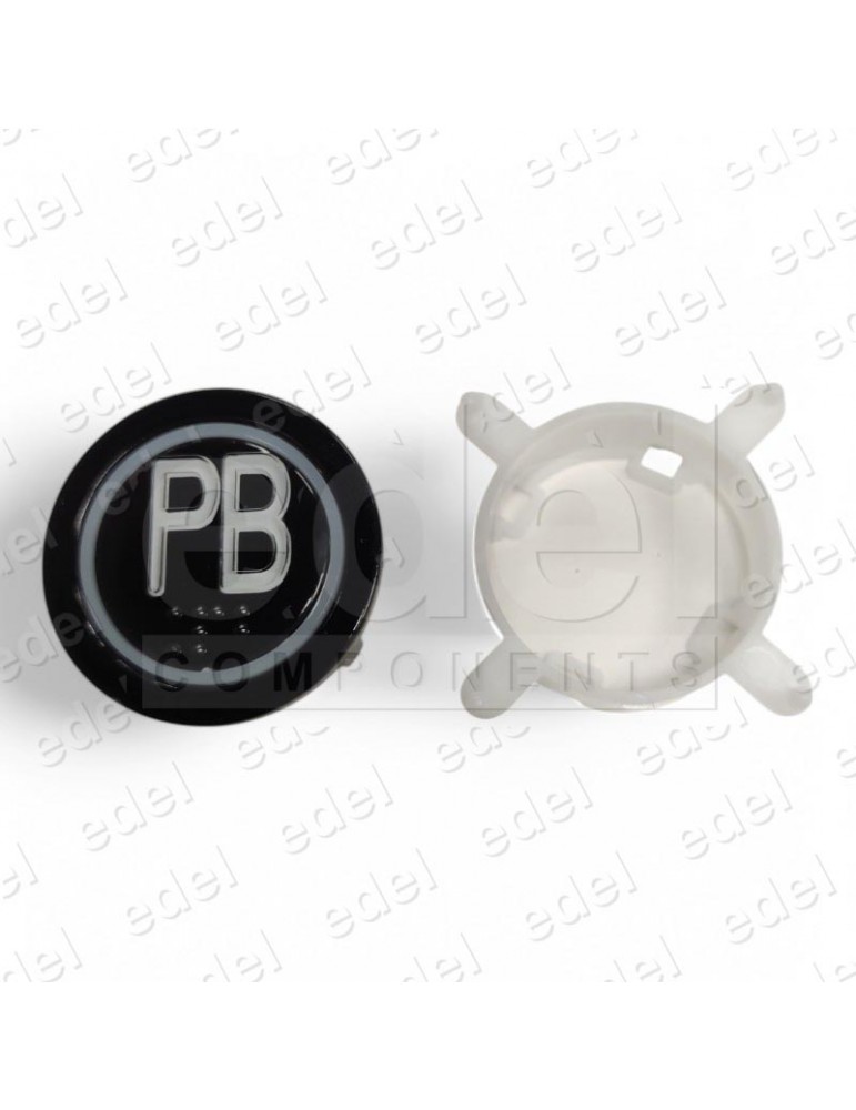 PULSADOR EDEL REGLETA BLACK LUM. AZUL PB