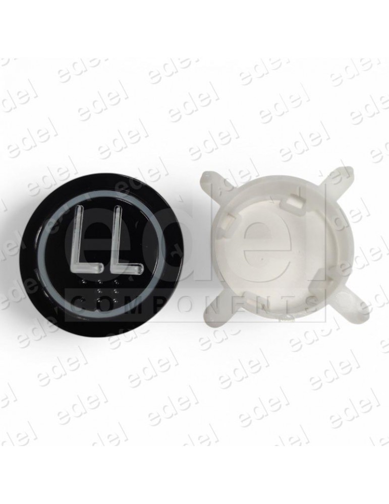 PULSADOR EDEL REGLETA BLACK LUM. ROJO LL
