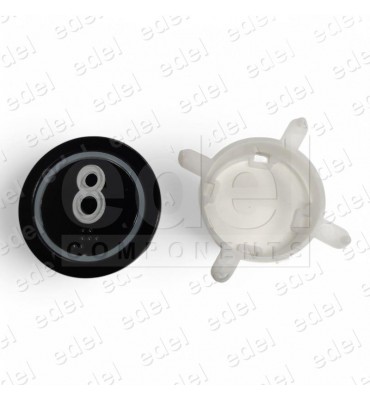 PULSADOR EDEL REGLETA BLACK LUM. BLANCO 8