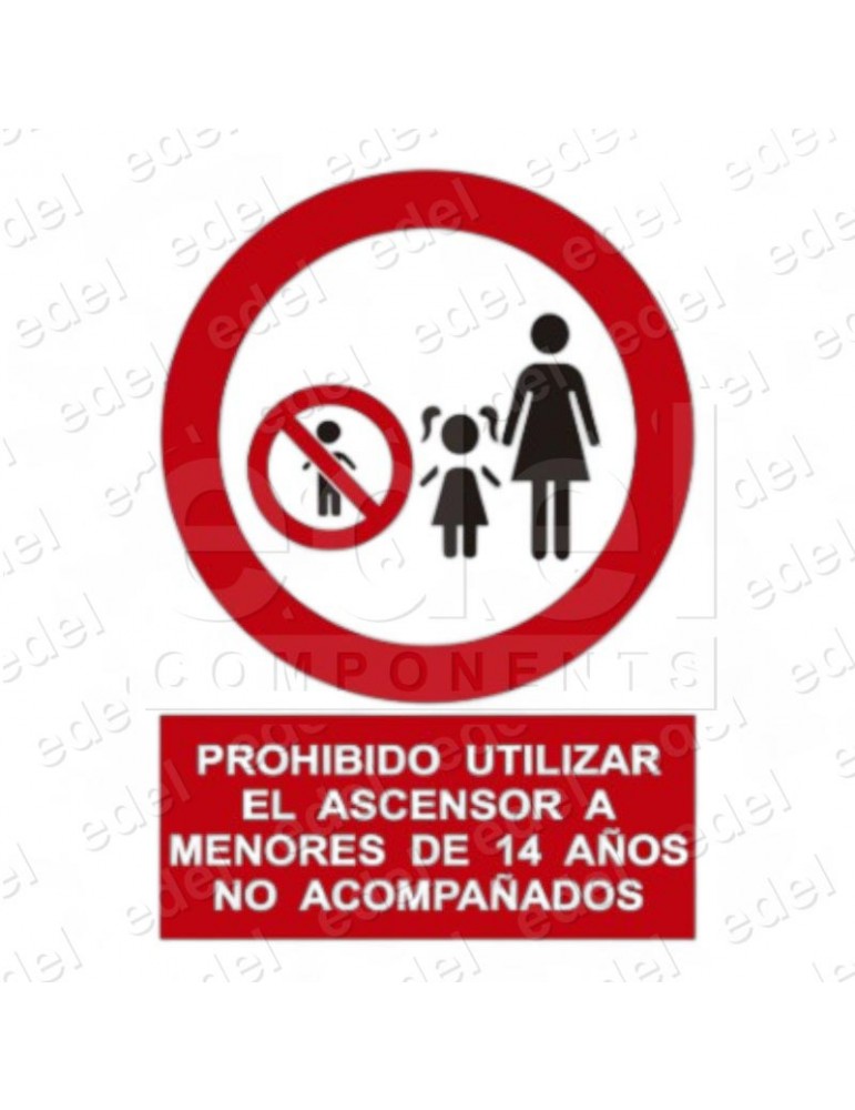 ROTULO DE MENORES 14 AÑOS PVC C/ ADHESIVO