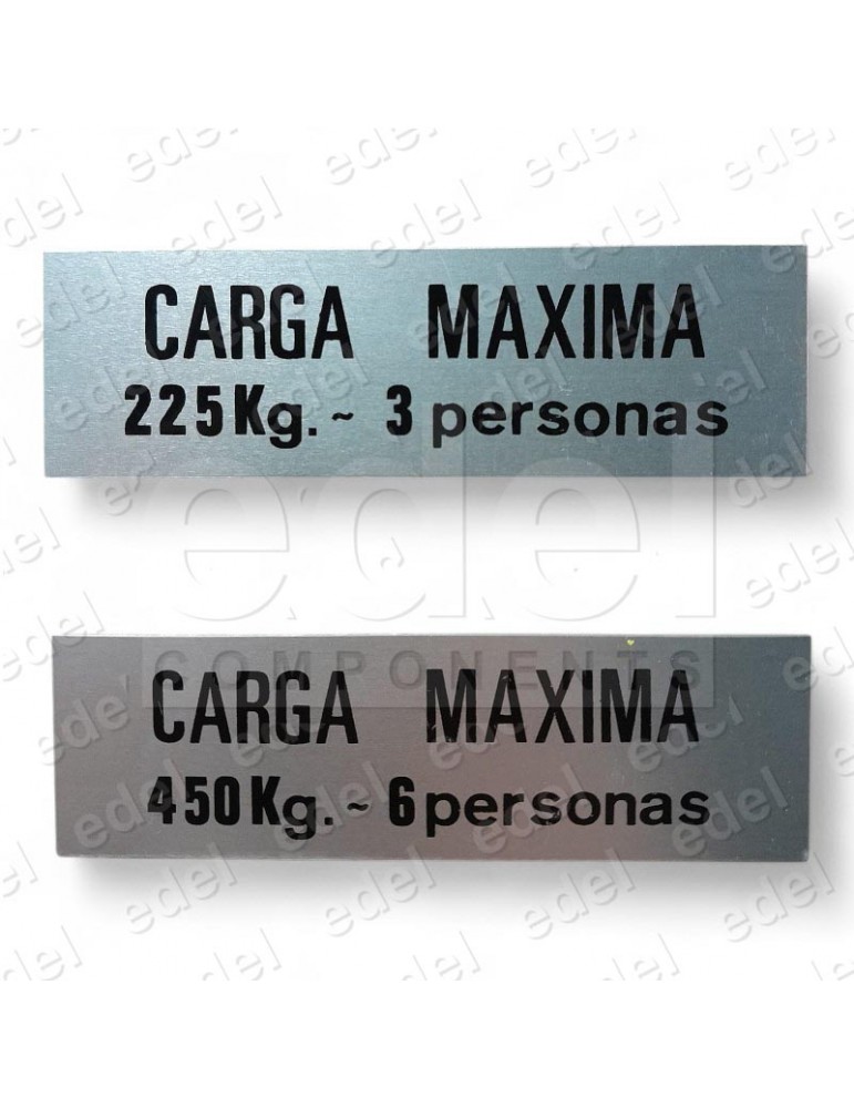 ROTULO DE CARGA MAXIMA Y PERSONAS